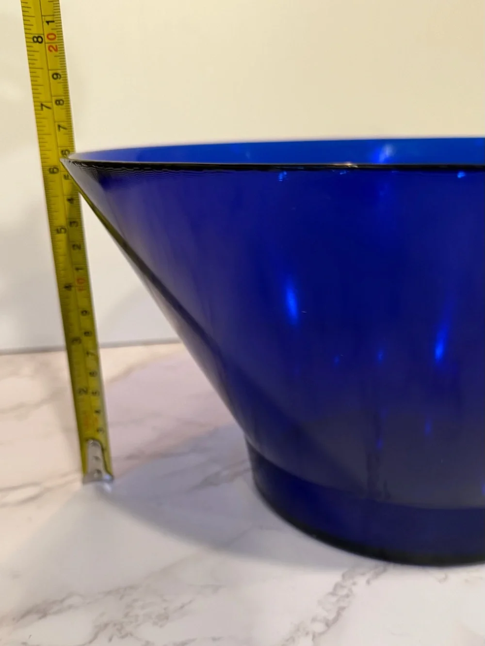 Large Cobalt Blue Art Glass Centerpiece Bowl 12”